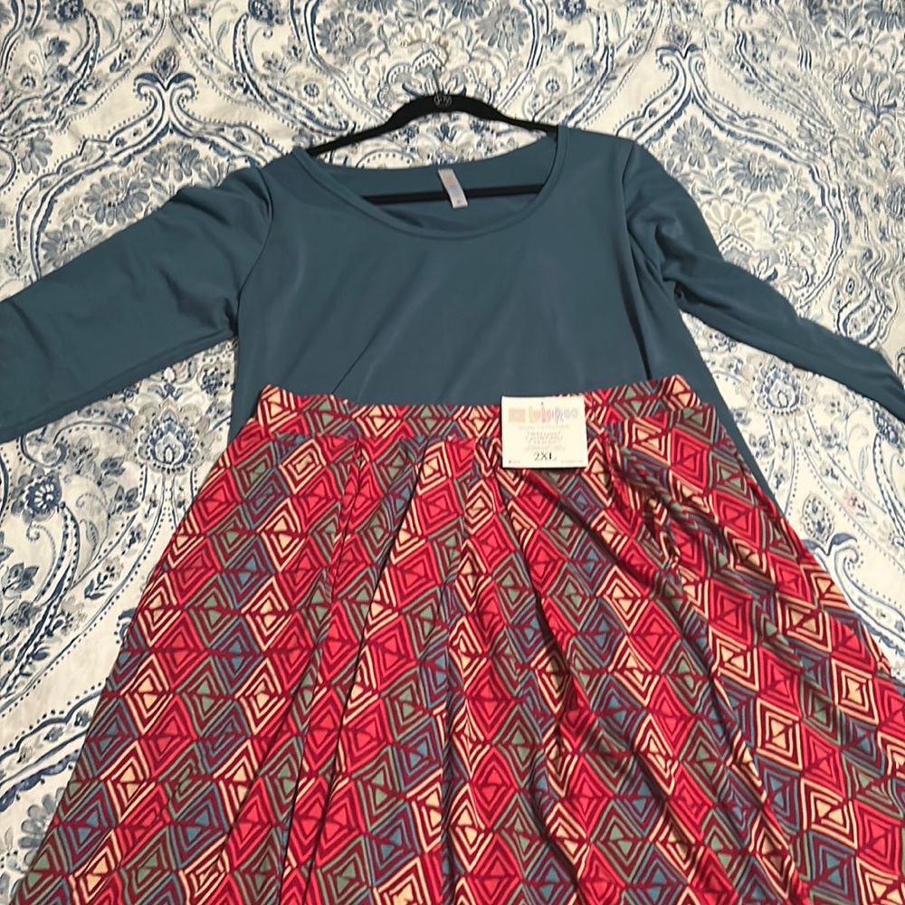 Long sleeve Lularoe Lynnae top and Madison skirt with pockets